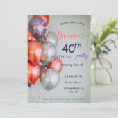 バルーンおよび紙吹雪誕生日招待状 招待状 (スタンド正面)