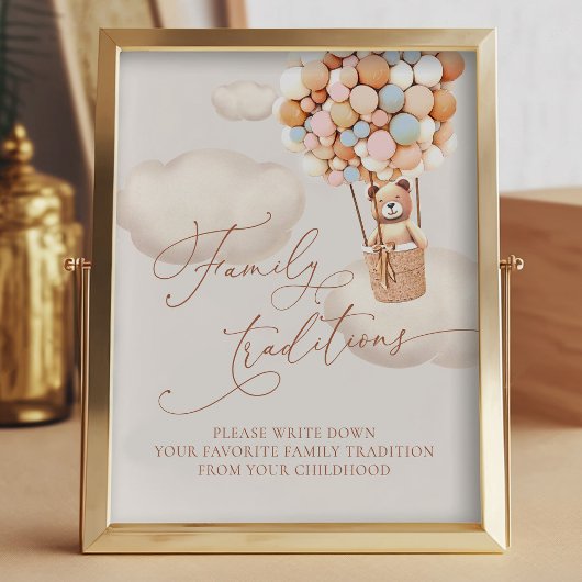 バルーンお気に入りの家族の伝統のサイン フォトプリント           