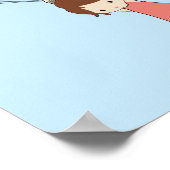 バルーンお洒落付き女の子 ポスター (角)