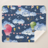 バルーンお洒落：水彩雲パターン シェルパブランケット (正面(横))