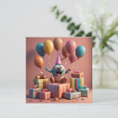 バルーンかわいいアートワークのフラットカード (スタンド正面)