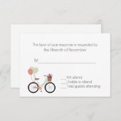 バルーンかわいらしの応答カー結婚ド付き自転車 出欠カード (正面/裏面)