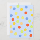 バルーンかわいらしを保持するカラフル招待状 招待状 (裏面)