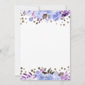 バルーンでドライブ青いフローラ男の子ベイビーシャワー 招待状 (裏面)