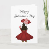 バルーンとアフリカ系アメリカ人 ガランティーンズデーのカード カード (正面)