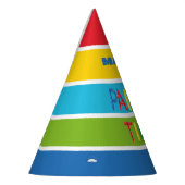 バルーンとカラーストライプパーティー時間 パーティーハット (左)