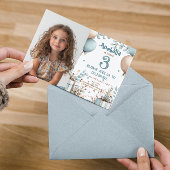 バルーンとギフトボックステーマ誕生日パーティー 招待状