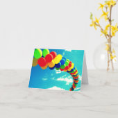 バルーンとスカイノーテカード カード (黄色い花)