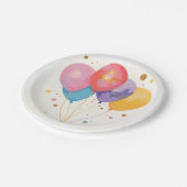 バルーンとバブル水彩アーカラフルト ペーパープレート (アングル)