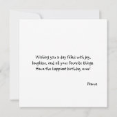 バルーンとパーティーフォックス カスタムテキスト カード (裏面)