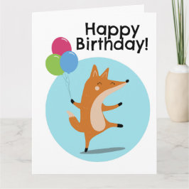 バルーンとパーティーフォックス カスタムテキスト カード