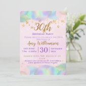 バルーンと星のピンク30歳誕生日パーティー 招待状 (スタンド正面)