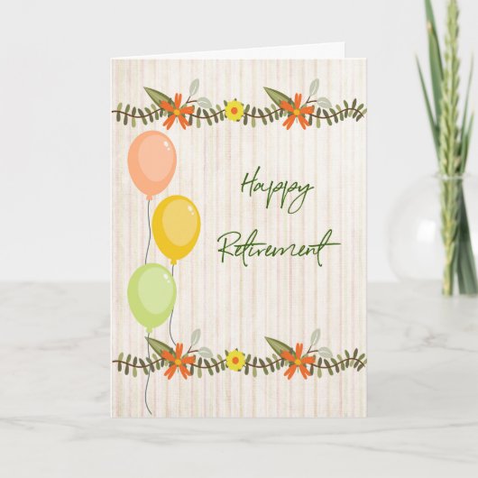 バルーンと花つきリタイアカード カード (正面)