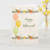 バルーンと花つきリタイアカード カード (黄色い花)