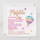 バルーンに乗ったクマのカスタム招待状 招待状 (裏面)