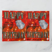 バルーンに人手のいる子犬に誕生日の願いを込め カード (内部)