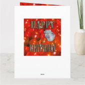 バルーンに人手のいる子犬に誕生日の願いを込め カード (裏面)