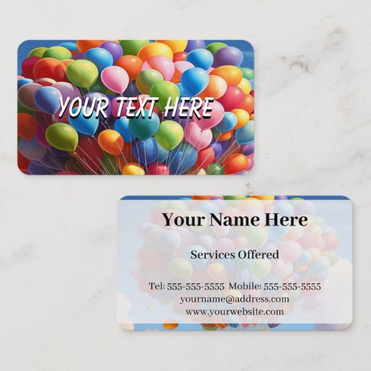 バルーンに文字を追加 名刺 (正面/裏面)