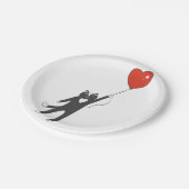 バルーンに結び付けられたネコ浮き – バックカラーを選択 ペーパープレート (アングル)