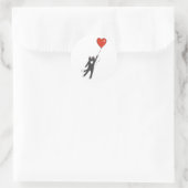 バルーンに結び付けられたネコ浮き – バックカラーを選択 ラウンドシール (バッグ)