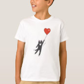 バルーンに結び付けられたネコ浮き – バックカラーを選択 Tシャツ (正面)