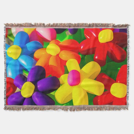 バルーンのお花 スローブランケット (正面)