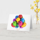 バルーンのカスタム記念日のパーソナライズ カード (黄色い花)