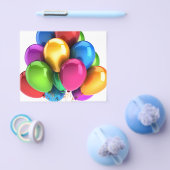 バルーンのカスタム記念日のパーソナライズ チラシ (シングル)