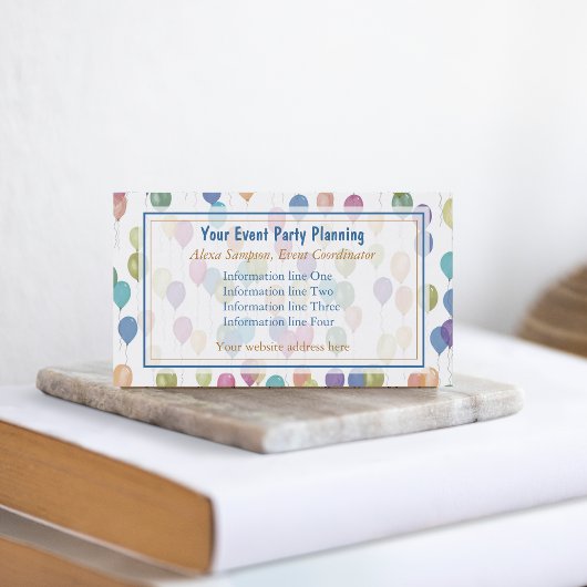 バルーンのパターンパーティーイベント計画 名刺