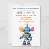 バルーンの水彩ロボットテーマ 招待状 (正面)