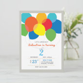 バルーンの誕生日の招待 招待状 (スタンド正面)