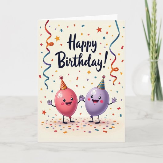 バルーンの誕生日カード カード (正面)