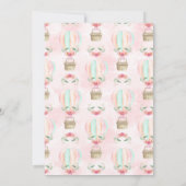 バルーンの2歳誕生日 ピンク ミント ピーチ 招待状 (裏面)