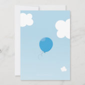 バルーンはっきりしたバースデーパーティー招待状ブルースカイ 招待状 (裏面)