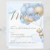 バルーンを待つことができる男の子のシャワーのメニュー (正面/裏面)