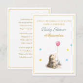 バルーンを持つカスタム名のハリネズミの赤ちゃんシャワー (正面/裏面)