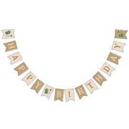 バルーンを持つ恐竜誕生日 バンティングフラッグ