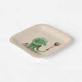 バルーンを持つ恐竜誕生日 ペーパープレート (傾斜あり)