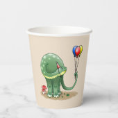 バルーンを持つ恐竜誕生日 紙コップ (裏面)