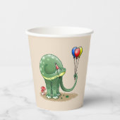 バルーンを持つ恐竜誕生日 紙コップ (正面)