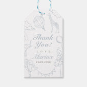 バルーンを浮かべたおしゃれなベビーシャワー ギフトタグ (正面)