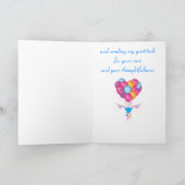 バルーンを色付けしていただき、ありがとうございました。ハートの形 サンキューカード (内部)