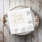 バルーンアウトラインハッピーバースデー 箔ナプキン