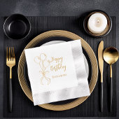 バルーンアウトラインハッピーバースデー 箔ナプキン