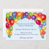 バルーンアカラフルーチパーティー 招待状 (正面/裏面)