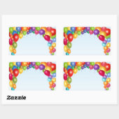 バルーンアカラフルーチ 長方形シール (シート)