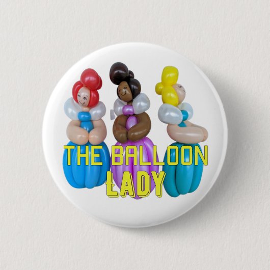 バルーンアニマルアーティストレディーボタン 缶バッジ (正面)