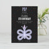 バルーンアニマルチョウ子供の誕生日パーティー 招待状 (スタンド正面)