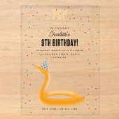 バルーンアニマル スネーク 子供 誕生日パーティーテーマ アクリル招待状 (正面)