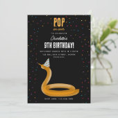 バルーンアニマル スネーク 子供 誕生日パーティーテーマ 招待状 (スタンド正面)